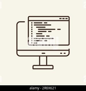 Computer code line icon Stock Vector