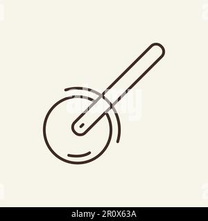 Knife for pizza line icon Stock Vector