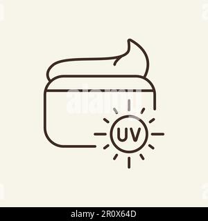 UV cream line icon Stock Vector