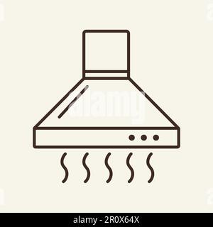 Cooker hood line icon Stock Vector