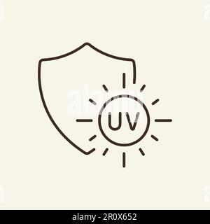 UV protection line icon Stock Vector