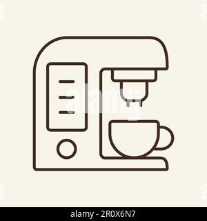 Coffee machine line icon Stock Vector
