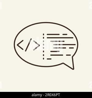 Programming speech bubble line icon Stock Vector