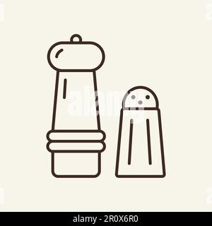 Salt and pepper line icon Stock Vector