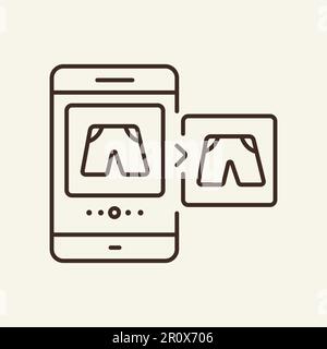 Online clothes shop line icon Stock Vector