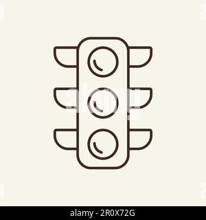 Traffic lights line icon Stock Vector