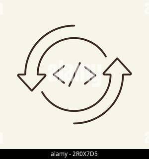 Program development line icon Stock Vector