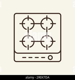 Cooker line icon. Top, burner, stove Stock Vector