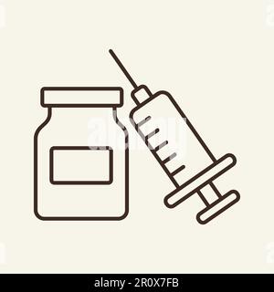 Beauty injection line icon Stock Vector