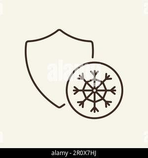 Cold protection line icon Stock Vector