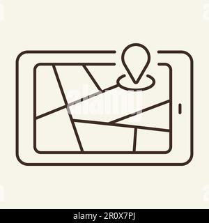 Navigator in phone line icon Stock Vector