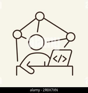 Creating network line icon Stock Vector