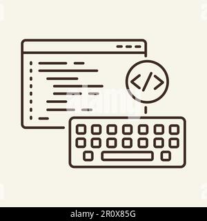 Programming line icon Stock Vector