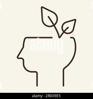 Thoughts about ecology line icon Stock Vector
