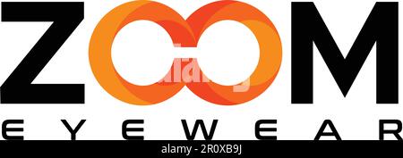 Minimalist Wordmark ZOOM EYE WEAR logo design Stock Vector