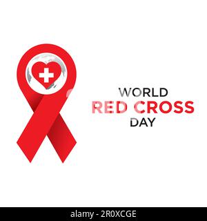 Poster for world Red Cross Day, It is a health awareness concept celebrated on May 8 Stock Vector