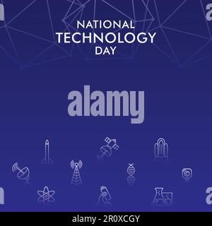 Poster for National Technology Day, It is a tech awareness concept celebrated on May 12 Stock Vector