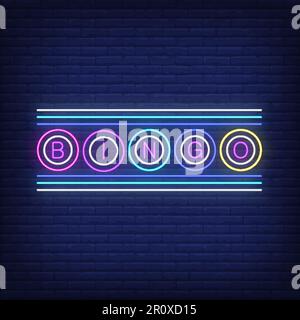 Bingo neon lettering Stock Vector