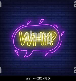 Why neon lettering in speech bubble Stock Vector