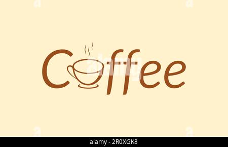 Coffee Typography Text Logo Design. Coffee Typographic Word Logo Vector Design For Business Company. Stock Vector
