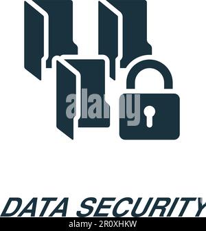 Data security icon. Monochrome simple sign from app development collection. Data security icon for logo, templates, web design and infographics. Stock Vector
