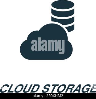Cloud storage icon. Monochrome simple sign from app development collection. Cloud storage icon for logo, templates, web design and infographics. Stock Vector
