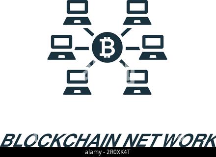 Blockchain network icon. Monochrome simple sign from blockchain collection. Blockchain network icon for logo, templates, web design and infographics. Stock Vector