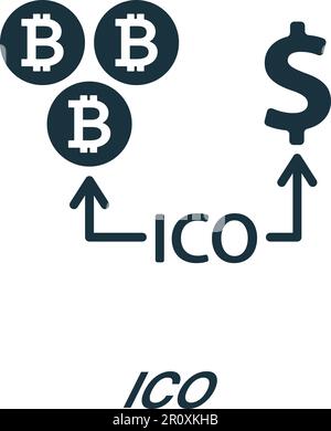 Ico icon. Monochrome simple sign from blockchain collection. Ico icon for logo, templates, web design and infographics. Stock Vector