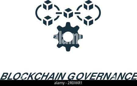 Blockchain governance icon. Monochrome simple sign from blockchain collection. Blockchain governance icon for logo, templates, web design and Stock Vector