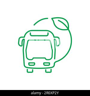 Electric bus thin line icon Stock Vector