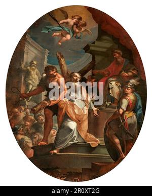 S. Andrea condotto al martirio  -  olio su tela - pittore emiliano - terzo quarto del XVIII secolo - Gualtieri (Re) chiesa di S. Andrea Stock Photo
