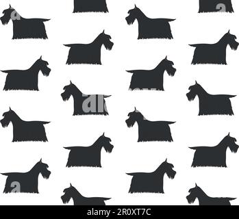 Vector seamless pattern of Scottish terrier Stock Vector