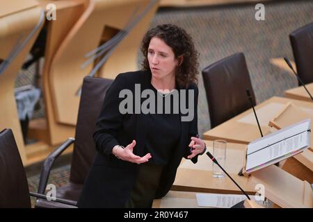 Edinburgh Scotland, UK 10 May 2023. Mairi Gougeon at the Scottish Parliament. credit sst/alamy live news Stock Photo