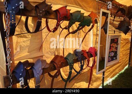 4-15-2023: Visalia, California: Artwork and vendors in period costumes