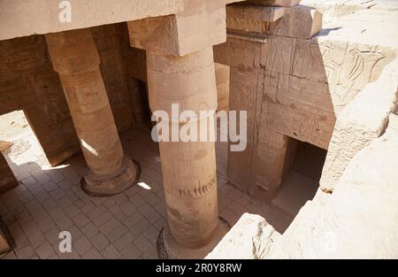 The Mortuary Temple of Seti I on Luxor's West Bank, Known for Its Exquisite Reliefs Stock Photo