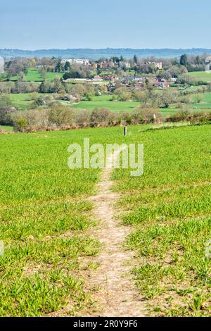 View across to Penshurst near Tunbridge Wells in Kent, England Stock Photo