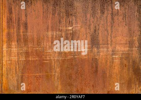 Old rusty metal sheet detail, grunge texture Stock Photo