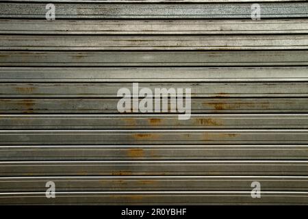 Steel metal shutter grungy background Stock Photo