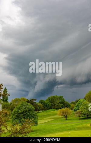 Incredible cloud formation of Arcus shelf cloud during storm in Reading, Berkshire, UK Stock Photo