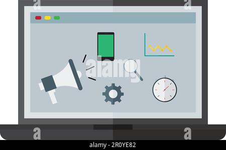 Digital Marketing icon vector image. Suitable for mobile apps, web apps and print media. Stock Vector