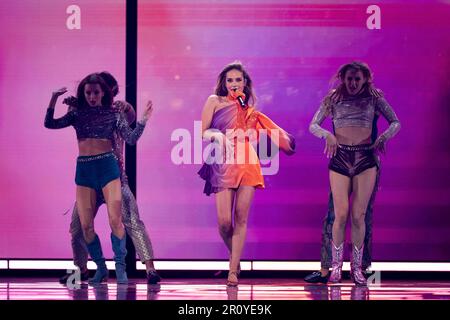 Blanka of Poland performs during dress rehearsals for the second semi final at the Eurovision Song Contest at the M&S Bank Arena in Liverpool. Picture date: Wednesday May 10, 2023. Stock Photo