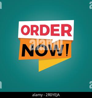 order now banner, sell banner Stock Vector