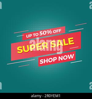 sale offer banner, super & mega sale  offer Stock Vector