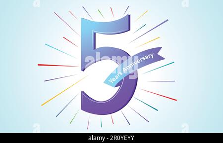 5 years of anniversary banners, 5 years of celebration Stock Vector