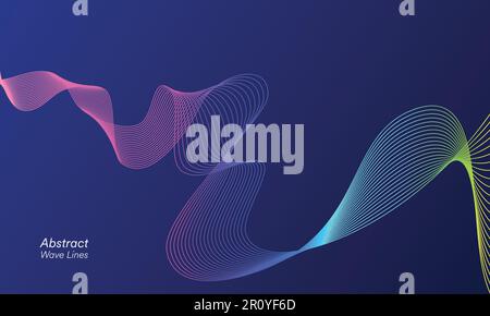 Tech blue background with abstract wave Stock Vector