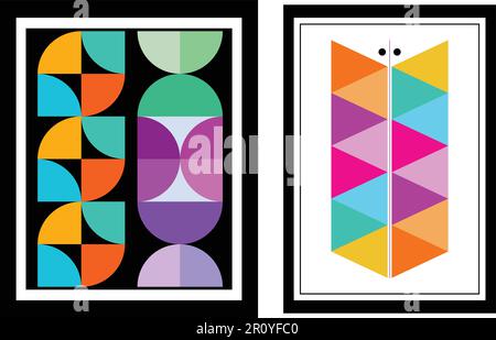 Universal set of geometric abstract frame backdrop Stock Vector