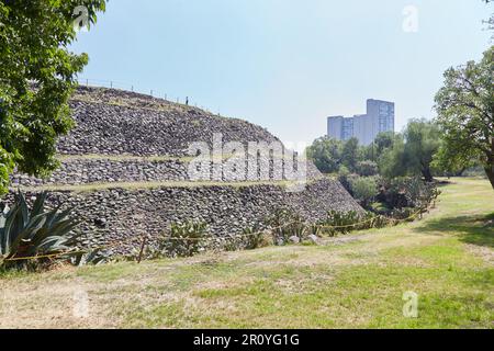 The Circular Pyramid of Cuicuilco to the South of Mexico City Predates Teotihuacan Stock Photo