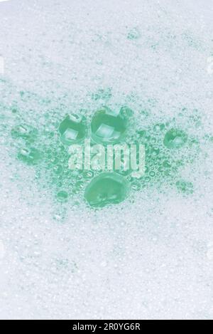 Green lather background, top view. Copy space. Stock Photo