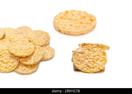 Rice wafer isolated on white background. Stock Photo