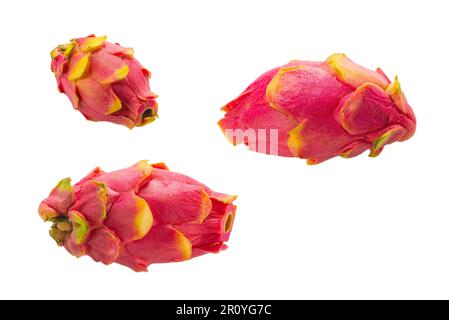 Sweet tasty dragon fruit or pitaya isolated on white background. Stock Photo